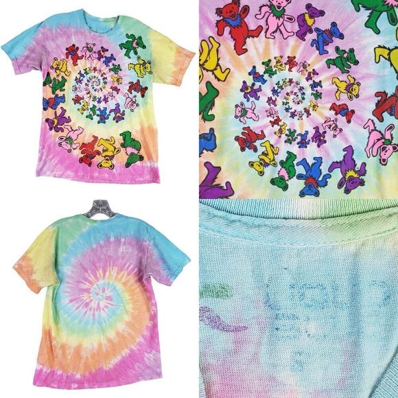 VTG 1995 Liquid Blue Grateful Dead Dancing Bears Tie Dye T-Shirt Size Small S - Picture 1 of 11